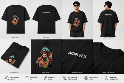 Retro Monkey Streetwear Oversized Tee