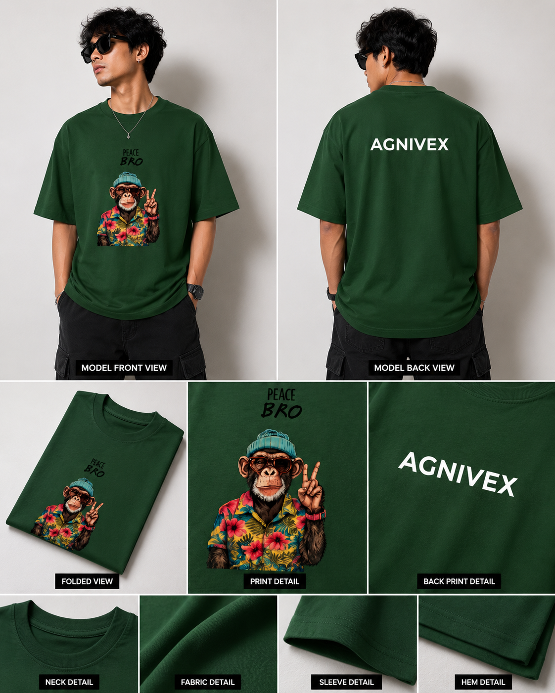 Retro Monkey Streetwear Oversized Tee