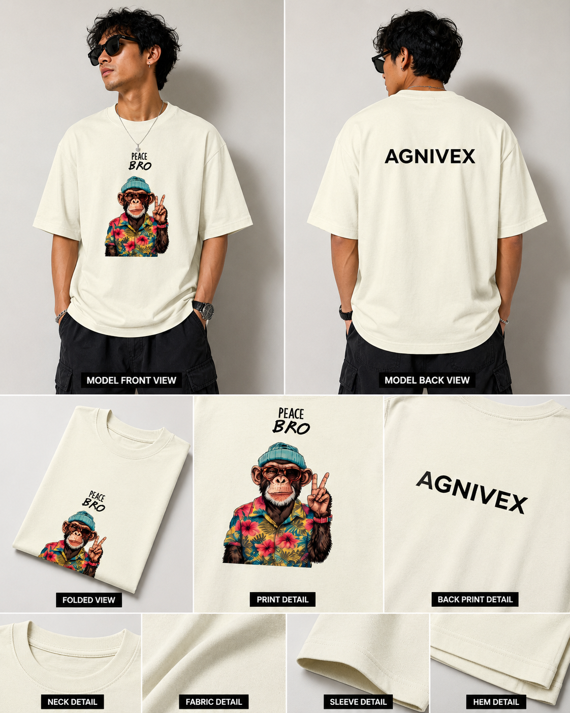 Retro Monkey Streetwear Oversized Tee