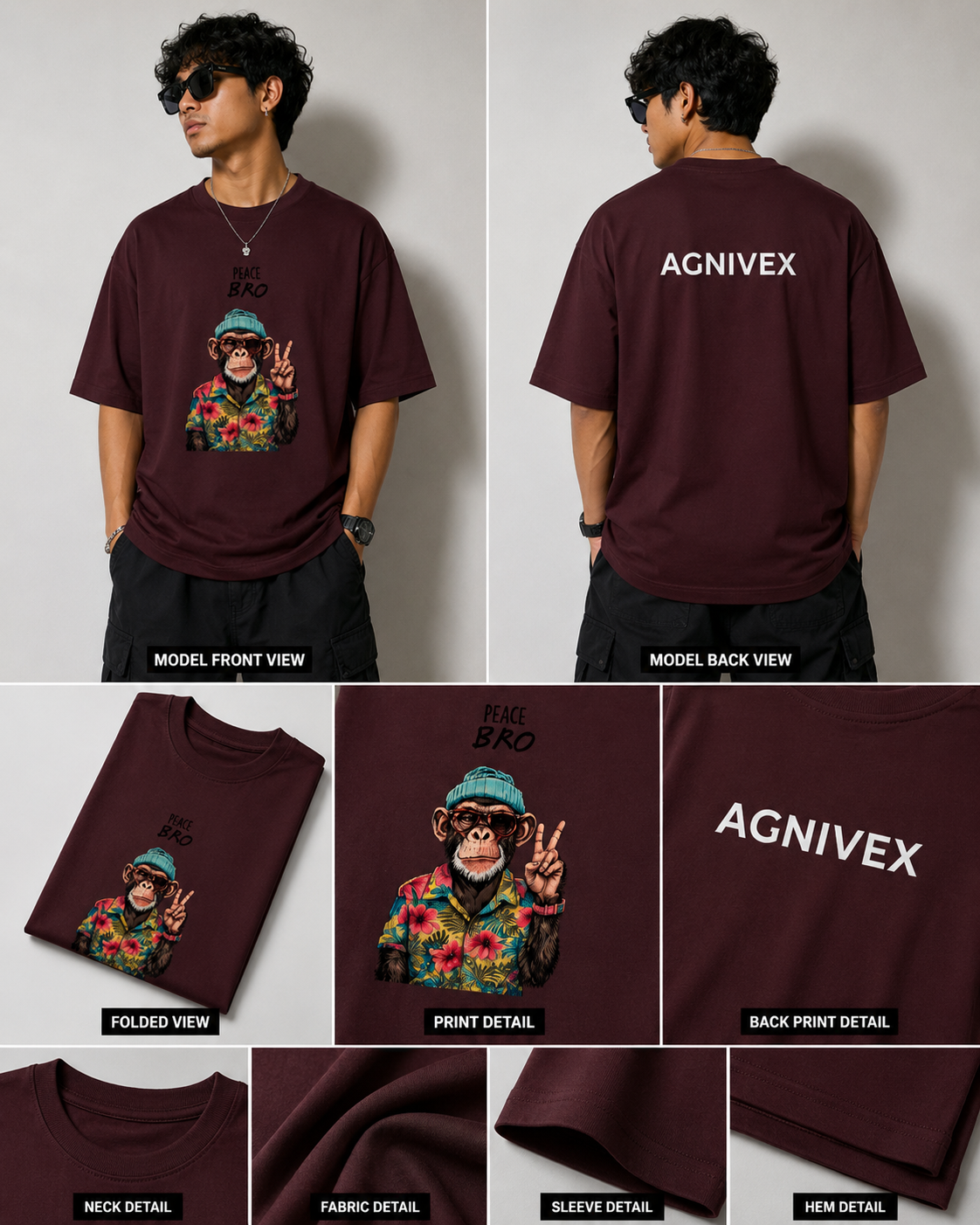Retro Monkey Streetwear Oversized Tee