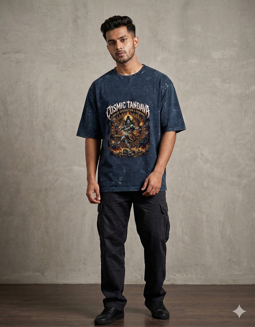 Agnivex Cosmic Tandava Graphic Tee – Premium Oversized Fit