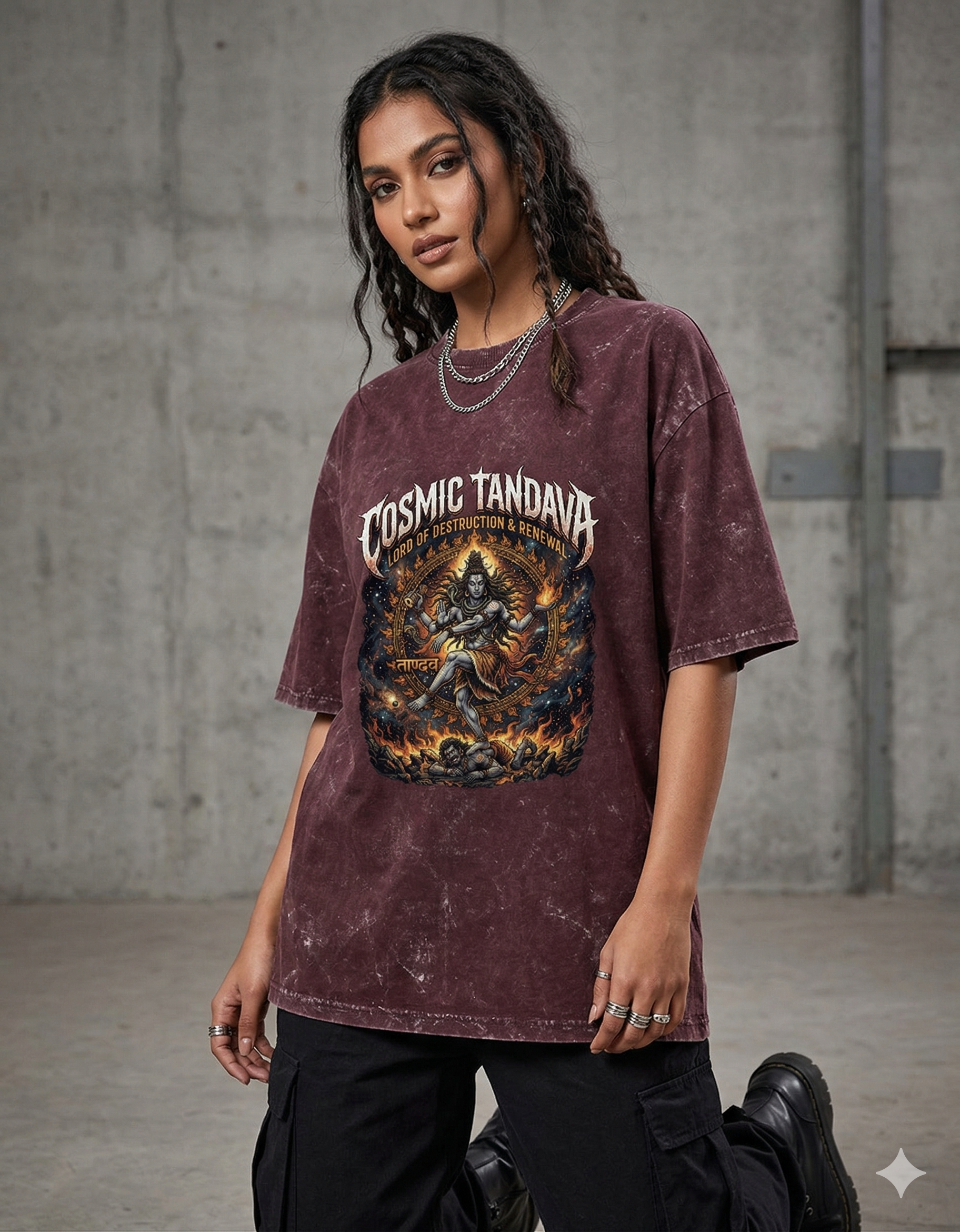 Agnivex Cosmic Tandava Graphic Tee – Premium Oversized Fit